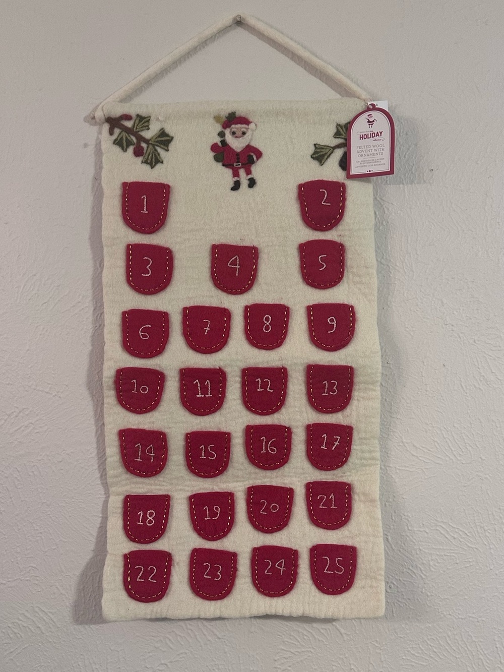 Pottery Barn Kids Classic Santa Felt Wool Christmas Advent Calendar